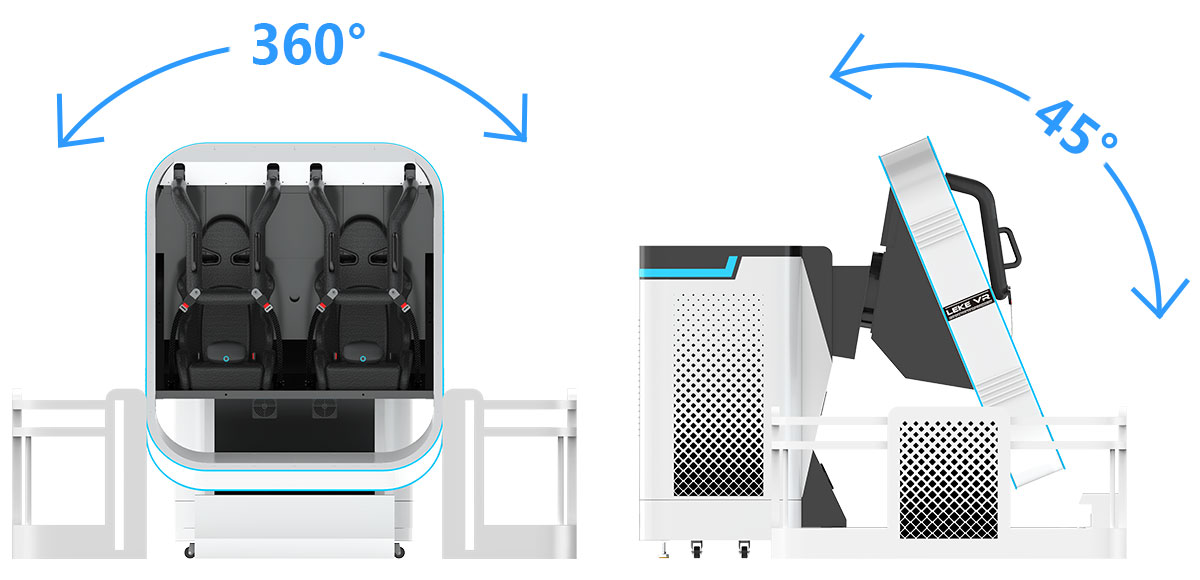 360°全方位動感旋轉(zhuǎn)的VR飛行影院雙人版